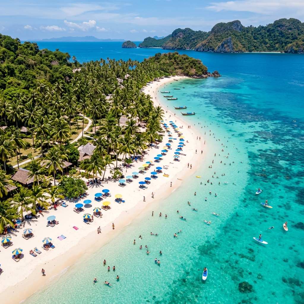Tropical beach aerial